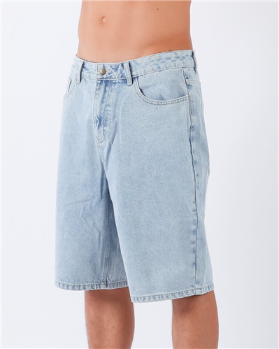 T&C Thrift Denim Short, Bleached Blue