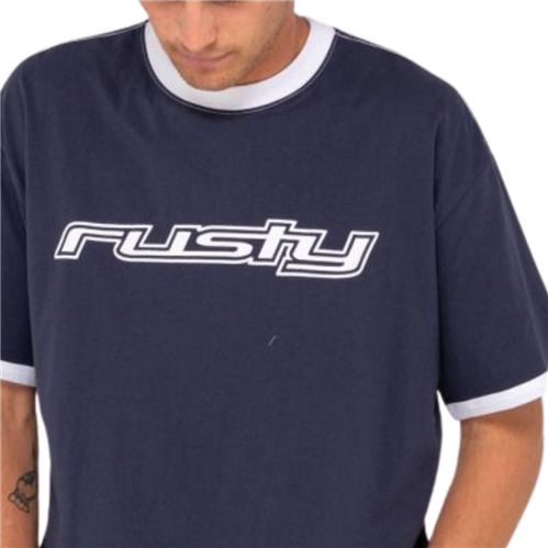 Rusty DEAD RINGER SHORT SLEEVE TEE, NAVY BLUE