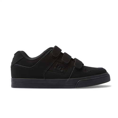 DC PURE VELCRO YOUTH SKATE SHOE, BLACK