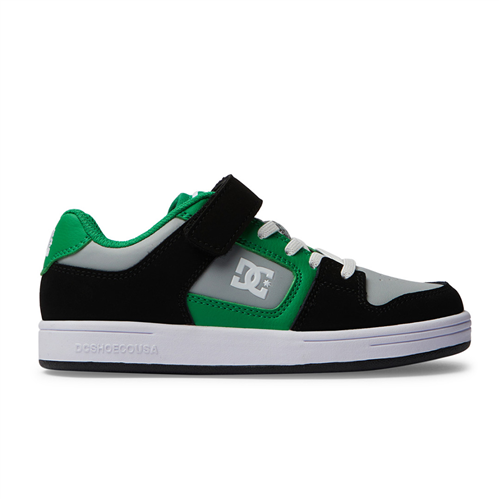 DC MANTECA 4 VELCRO YOUTH SKATE SHOE, WHITE/BLUE/GREEN