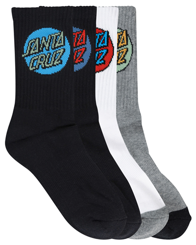 Santa Cruz OTHER DOT CREW SOCK, BLACK-WHITE-GMARLE