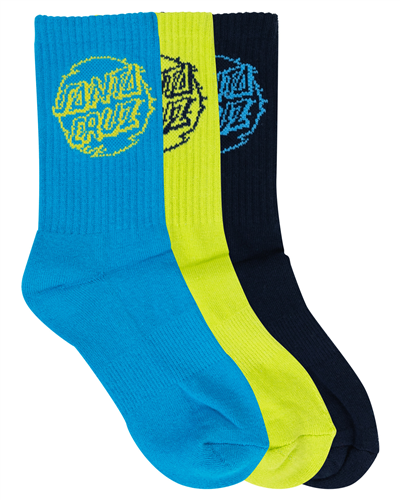 Santa Cruz VIVID DOT MONO CREW SOCK, NAVY-LIME-TURQUOISE