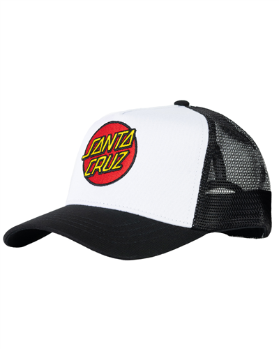 Santa Cruz YOUTH CLASSIC DOT TRUCKER CAP, WHITE