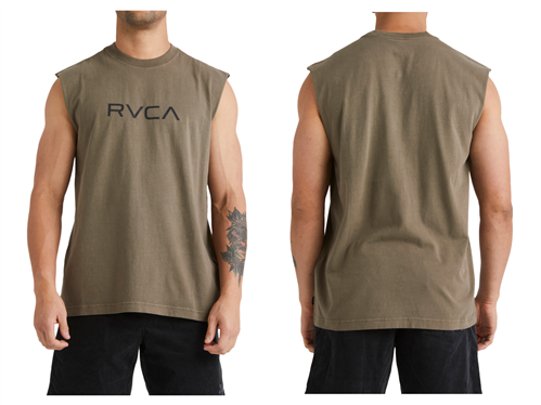 RVCA BIG  WASHED MUSCLE, MUSHROOM