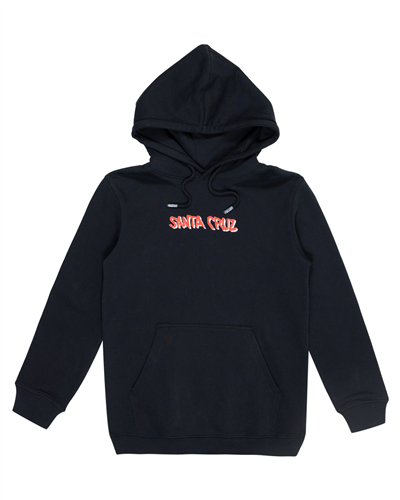 Santa Cruz SCREAMING WAVE STRIP HOODIE, BLACK