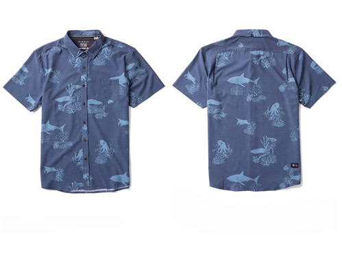 Vissla Mega Lab Hybrid Eco SS Shirt, Dark Denim