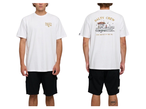 Salty Crew FISH ON STANDARD SS TEE, White