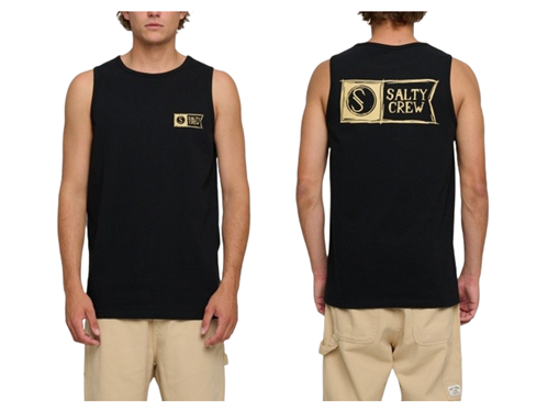 Salty Crew SKETCHY ALPHA REGULAR TANK, Black