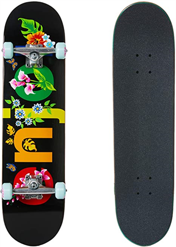 Enjoi Flowers Resin Premium Skate Compete, Black, Size 8.0"