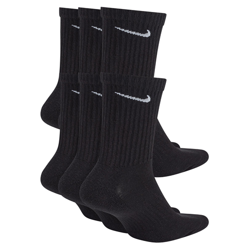 Nike SB Everyday Cushion Crew Sock (6 Pack), Black