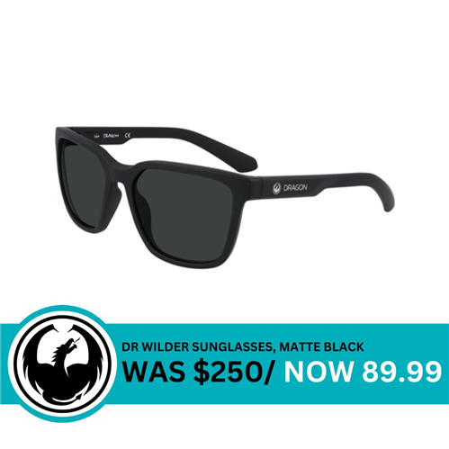 Dragon Alliance DR WILDER SUNGLASSES, MATTE BLACK / LL SMOKE POLAR