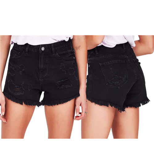 Junkfood Jeans Sofia Denim Shorts, Black