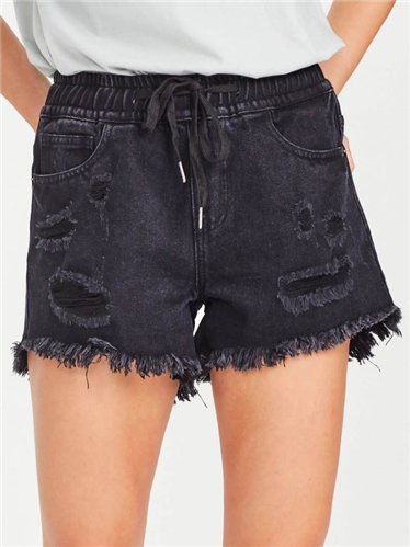 Junkfood Jeans Stella Denim Short, Black