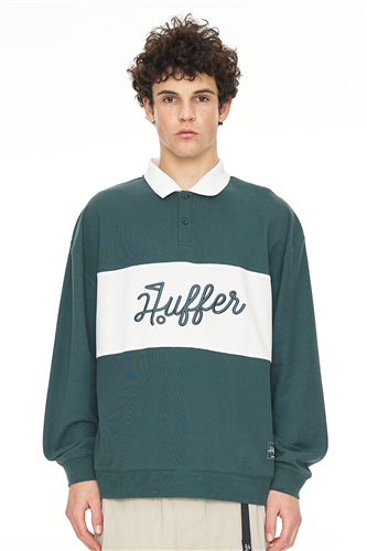 Huffer PIQUE RUGBY CREW, GOLF GREEN