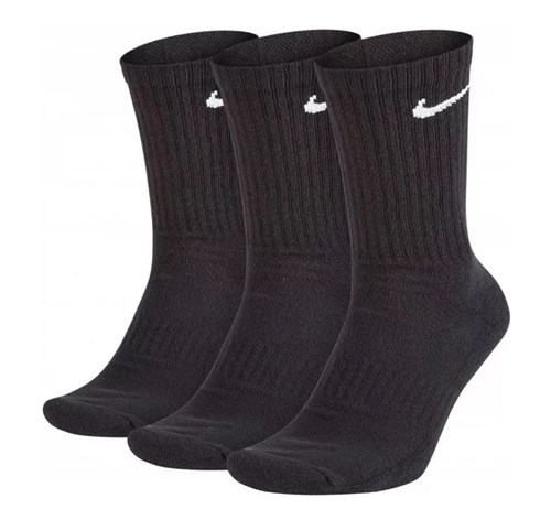 Nike SB Mens Everyday Cushion Crew Sock (3 Pack), Black