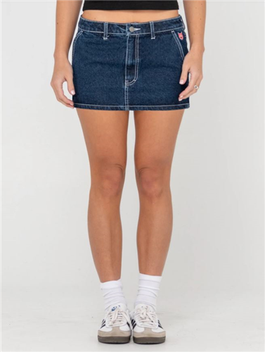 Rusty BILLIE LOW RISE DENIM MINI SKIRT, DENIM BLUE