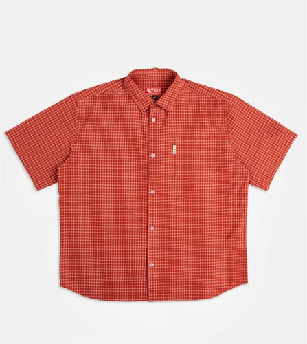 Rusty Mucho Gusto Oversized Boxy Fit Check Shirt, Burnt Orange