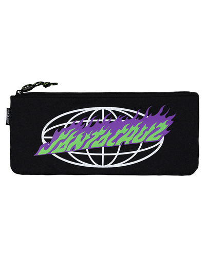 Santa Cruz GLOBAL FLAME STRIP PENCIL CASE, BLACK