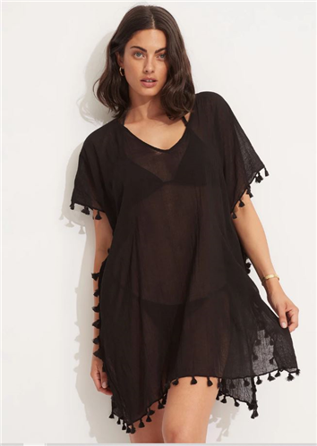 Seafolly Amnesia Kaftan, Black