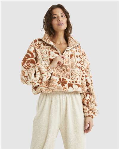 Billabong TOTALLY TIKI HALF ZIP FLEECE, TOFFEE