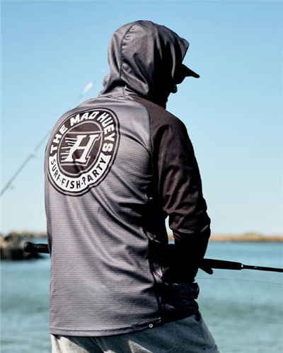 The Mad Hueys HUEYS H SERIES MASKED FISHING JERSEY, CHARCOAL