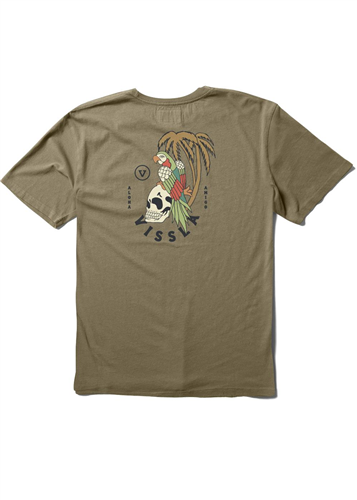 Vissla Parrodise Organic Blend SS Tee, Dark Khaki