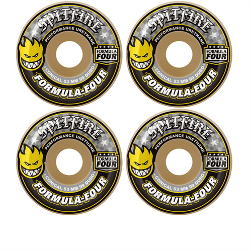 Spitfire WHEEL F4 99 CONICAL YELOW PRINT 52