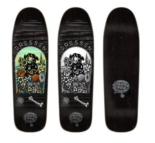 Santa Cruz Skate Dressen Pup Shaped (UV INK) 9.31in x 32.36in Deck