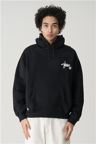 S-DOUBLE SHAWN SCRIPT HOOD, BLACK