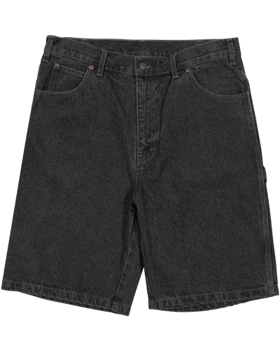 Dickies DX200Y DENIM SHORTS, RINSED BLACK