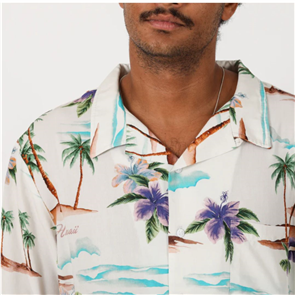 T&C On Vacation S/S Shirt, Bone