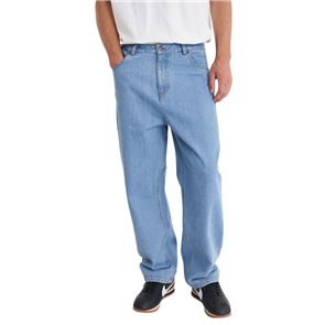 Huffer Block Denim Emb Pant, Blue Wash