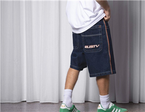 Rusty FLIP DADDY 2.0 BAGGY DENIM JORTS, DEEP SEA BLUE