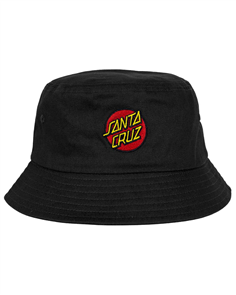 Santa Cruz CLASSIC DOT PATCH BUCKET HAT, BLACK