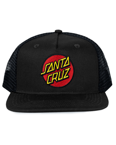 Santa Cruz YOUTH CLASSIC DOT TRUCKER CAP, BLACK