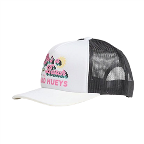 The Mad Hueys LIFES A BEACH WOMENS FOAM TRUCKER, WHITE