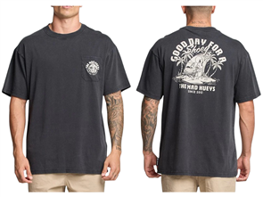 The Mad Hueys GOOD DAY FOR A SHOEY OVERSIZED SS TEE, WASHED BLACK