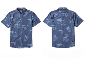 Vissla Mega Lab Hybrid Eco SS Shirt, Dark Denim