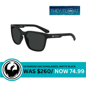 Dragon Alliance DR BURGEE H20 SUNGLASSES, MATTE BLACK / LL SMOKE POLAR