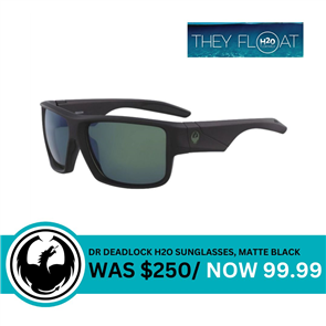 Dragon Alliance DR DEADLOCK H2O SUNGLASSES, MATTE BLACK / PETROL ION POLAR