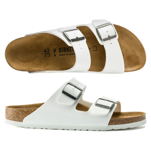 Birkenstock ARIZONA BIRKO-FLOR (NARROW) SANDAL, WHITE