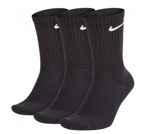 Nike SB Mens Everyday Cushion Crew Sock (3 Pack), Black