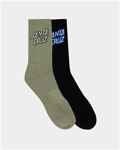 Santa Cruz SC STACK CREW SOCK, LIGHT KHAKI-BLACK