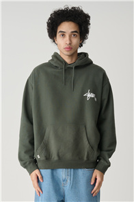 S-DOUBLE SHAWN SCRIPT HOOD, WASHED FOREST