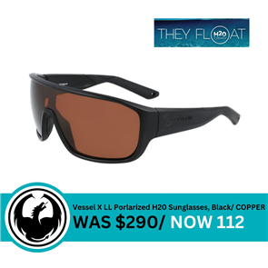 Dragon Alliance Vessel X LL Porlarized H20 Sunglasses, Matte Black/LL Copper