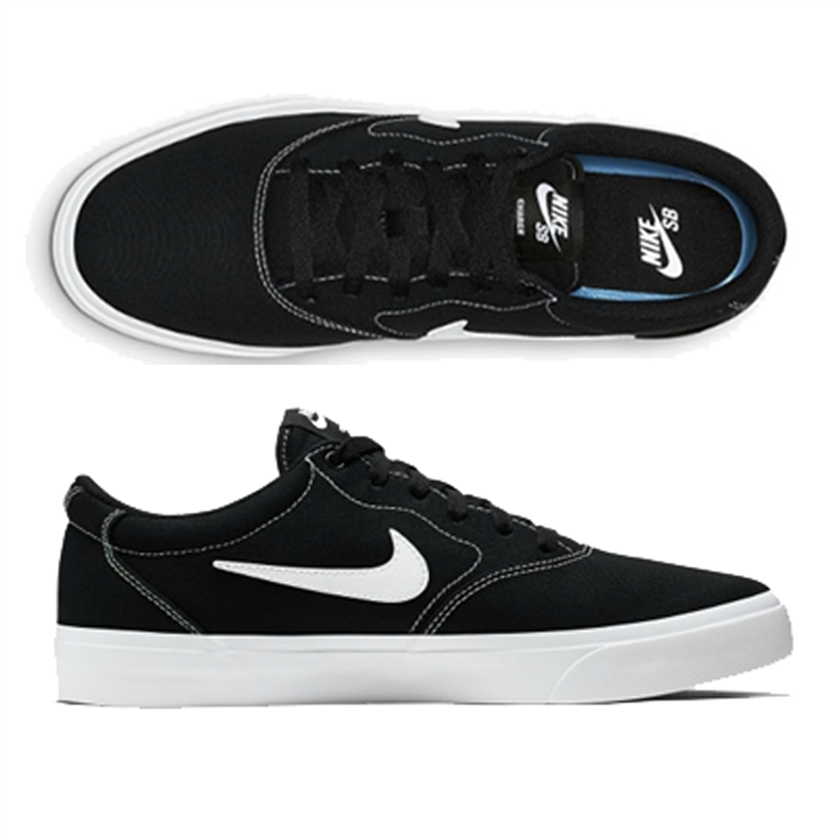 Nike Sb Charge Canvas Shoe, Black/White-Black-Gum Light Brown ...