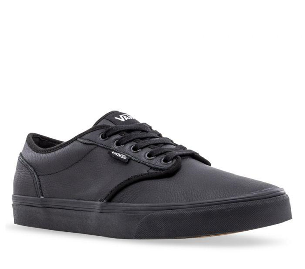 Vans Mens Atwood Black Leather Shoes | Underground Skate